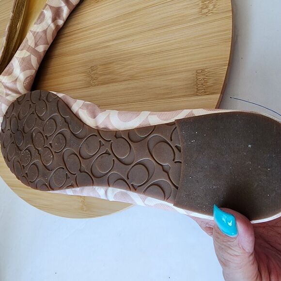 Coach Sonnet Ballet Flats Satin/Polyester Uppers Gold Hardware Rare Vintage Sz10 - Picture 12 of 16